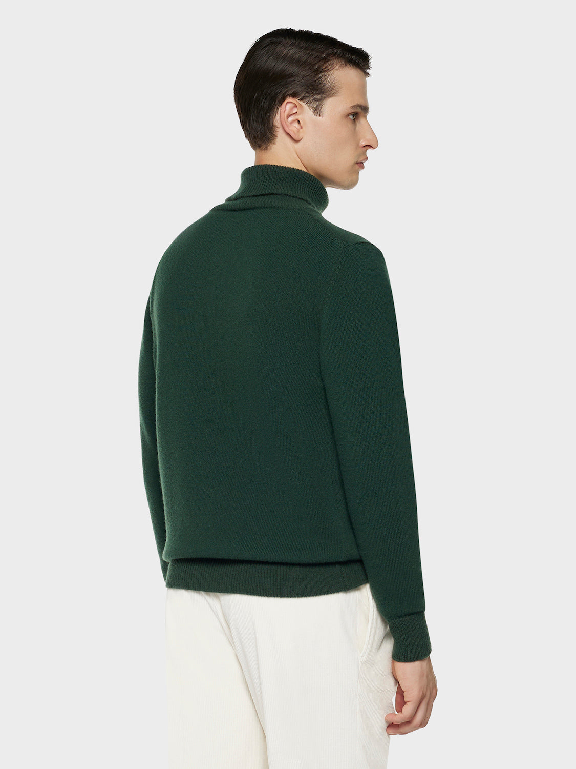 Caruso Menswear Abbigliamento Uomo Maglieria Dolcevita in lana babywool verde look 4