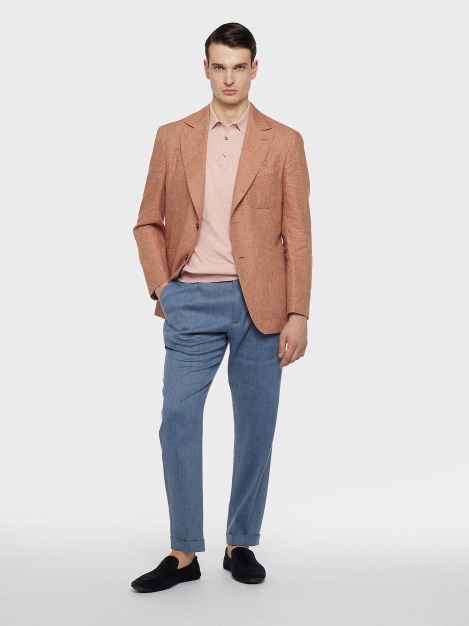 Caruso Menswear Abbigliamento Uomo Polo Polo a maniche corte in cotone rosa look 2