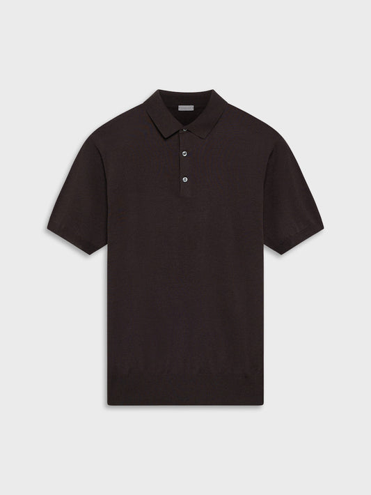 Caruso Menswear Abbigliamento Uomo Polo Polo a maniche corte in cotone marrone look 1