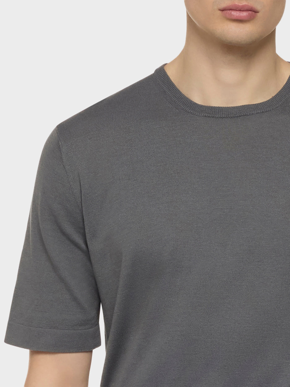Caruso Menswear Abbigliamento Uomo T-shirt T-shirt in maglia di cotone grigia look 5