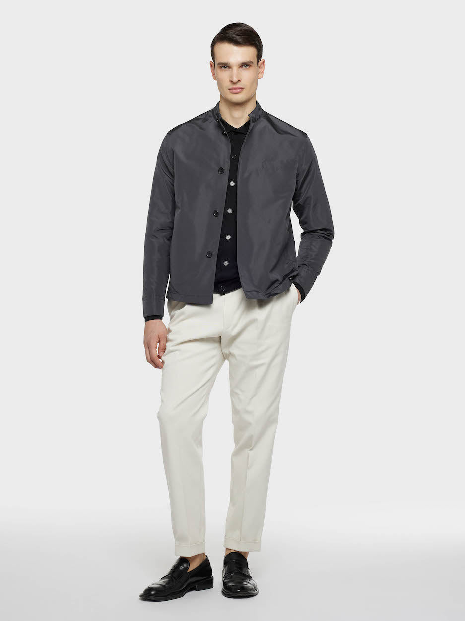 Caruso Menswear Abbigliamento Uomo Polo Polo a maniche lunghe in cotone nera look 2