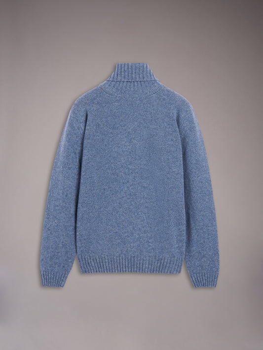 Dolcevita in lana Shetland blu