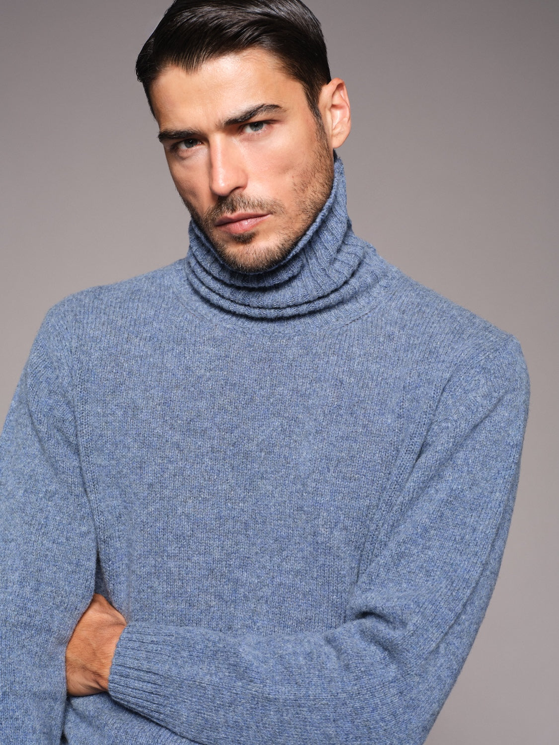 Dolcevita in lana Shetland blu