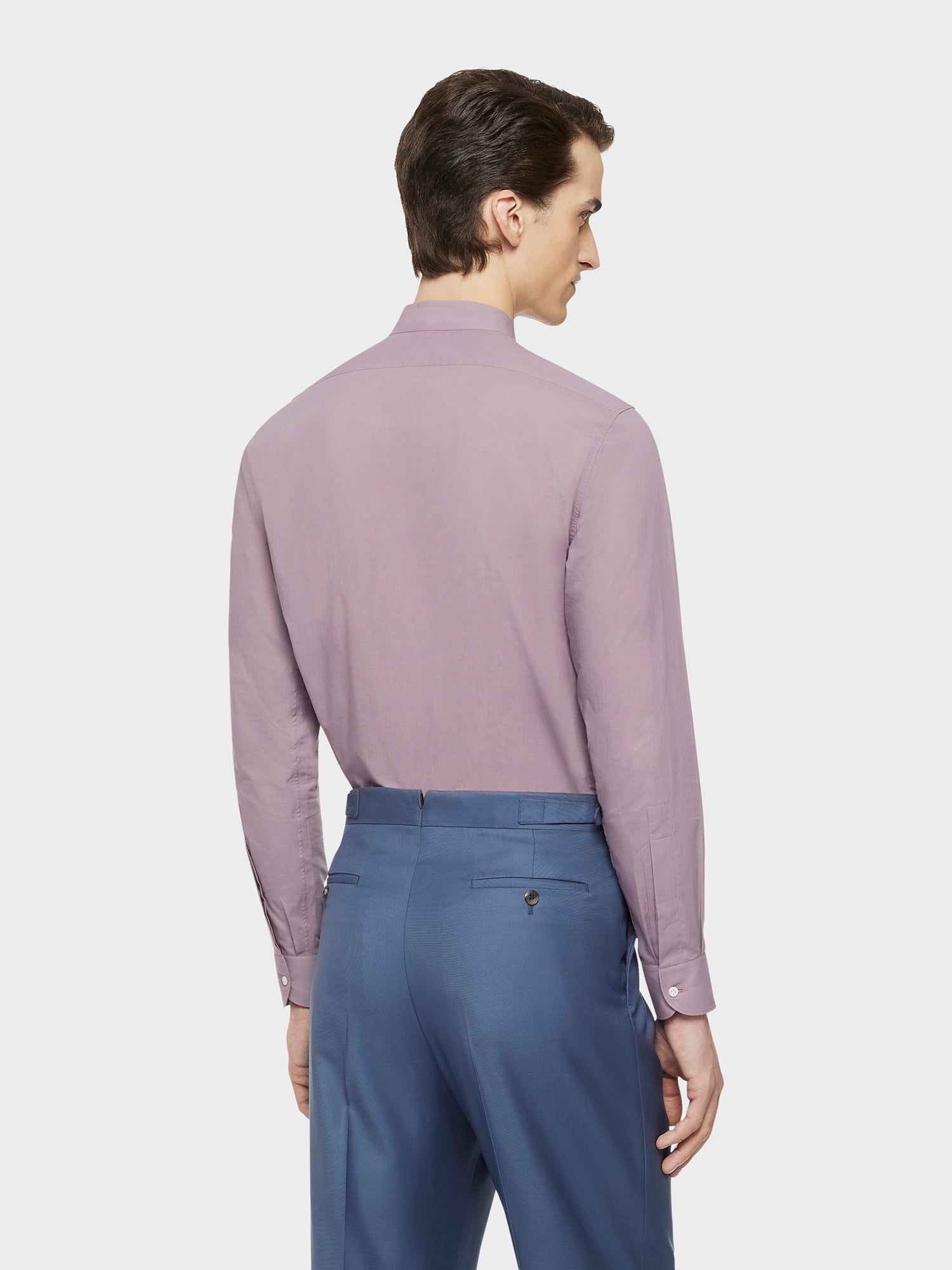 Caruso Menswear Abbigliamento Uomo Camicie Camicia coreana in cotone malva look 4