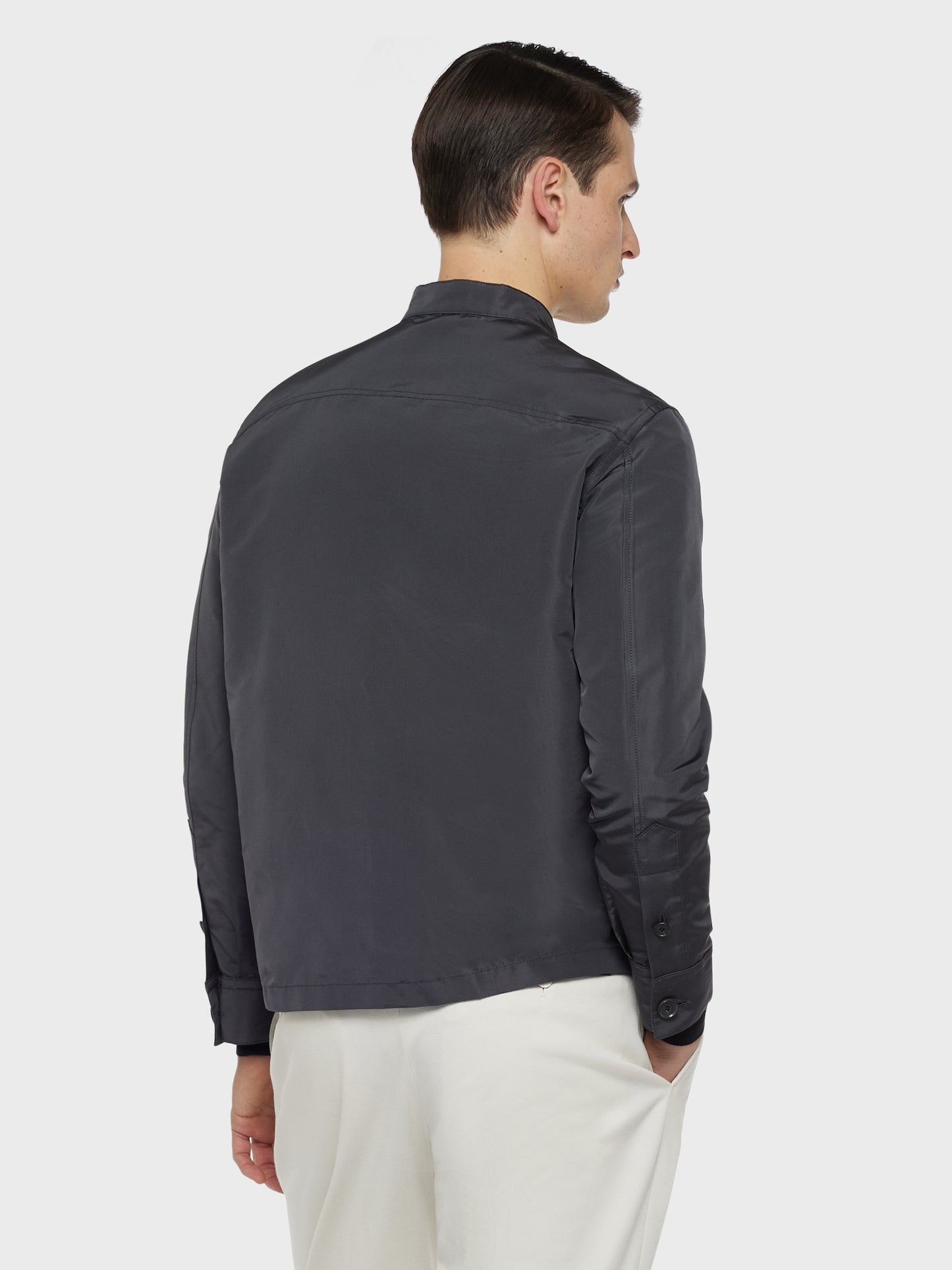 Caruso Menswear Abbigliamento Uomo Blouson Blouson in seta grigia look 4