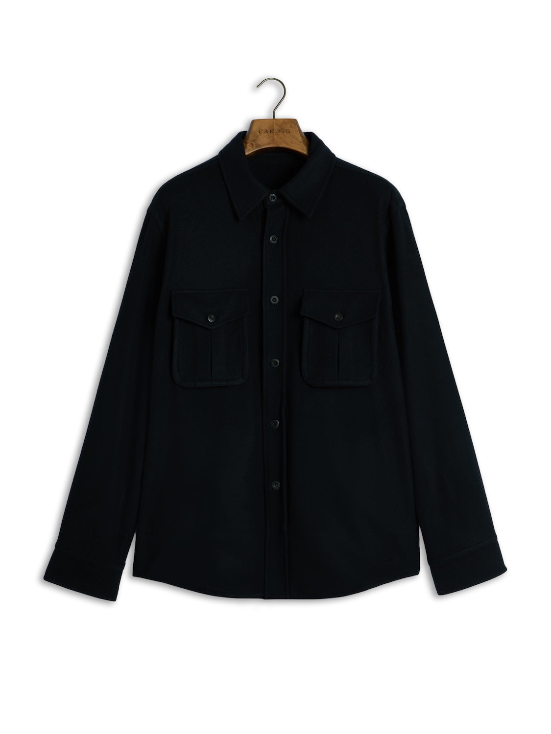 Overshirt in lana 180s' nera