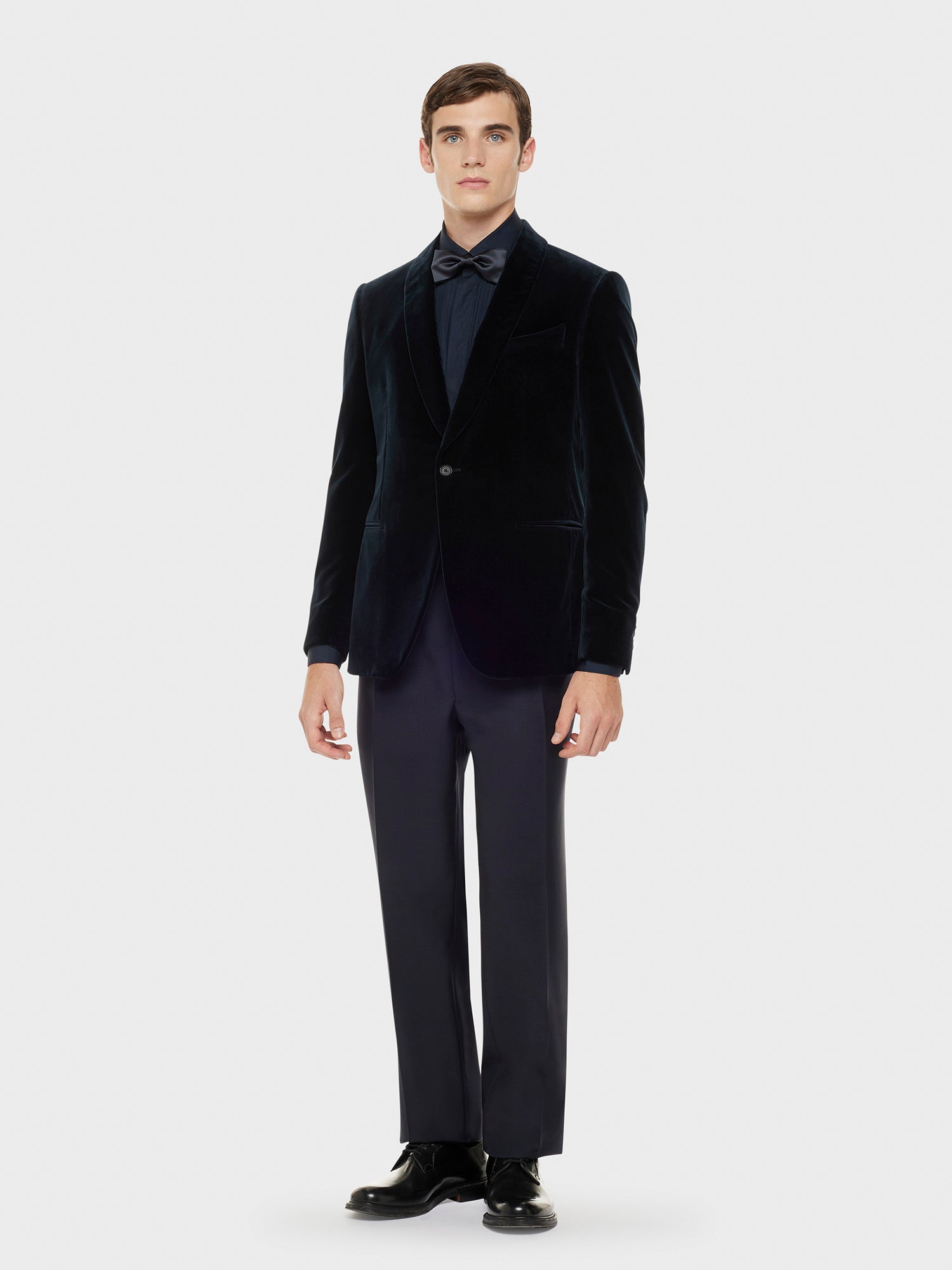 Caruso Menswear Abbigliamento Uomo Giacca da sera manon in velluto blu notte total look