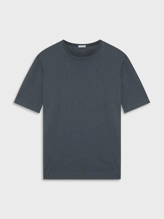 Short sleeve T-shirt in cotton charcoal grey