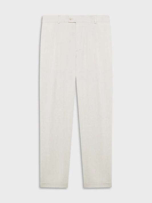 Carrot fit trousers in linen and wool white