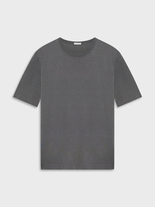 Knit T-shirt in silk and cotton grey