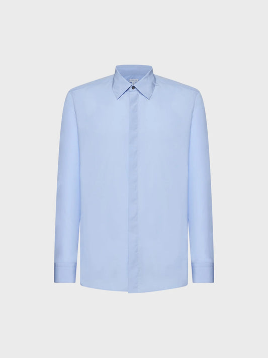Light blue slim cotton shirt