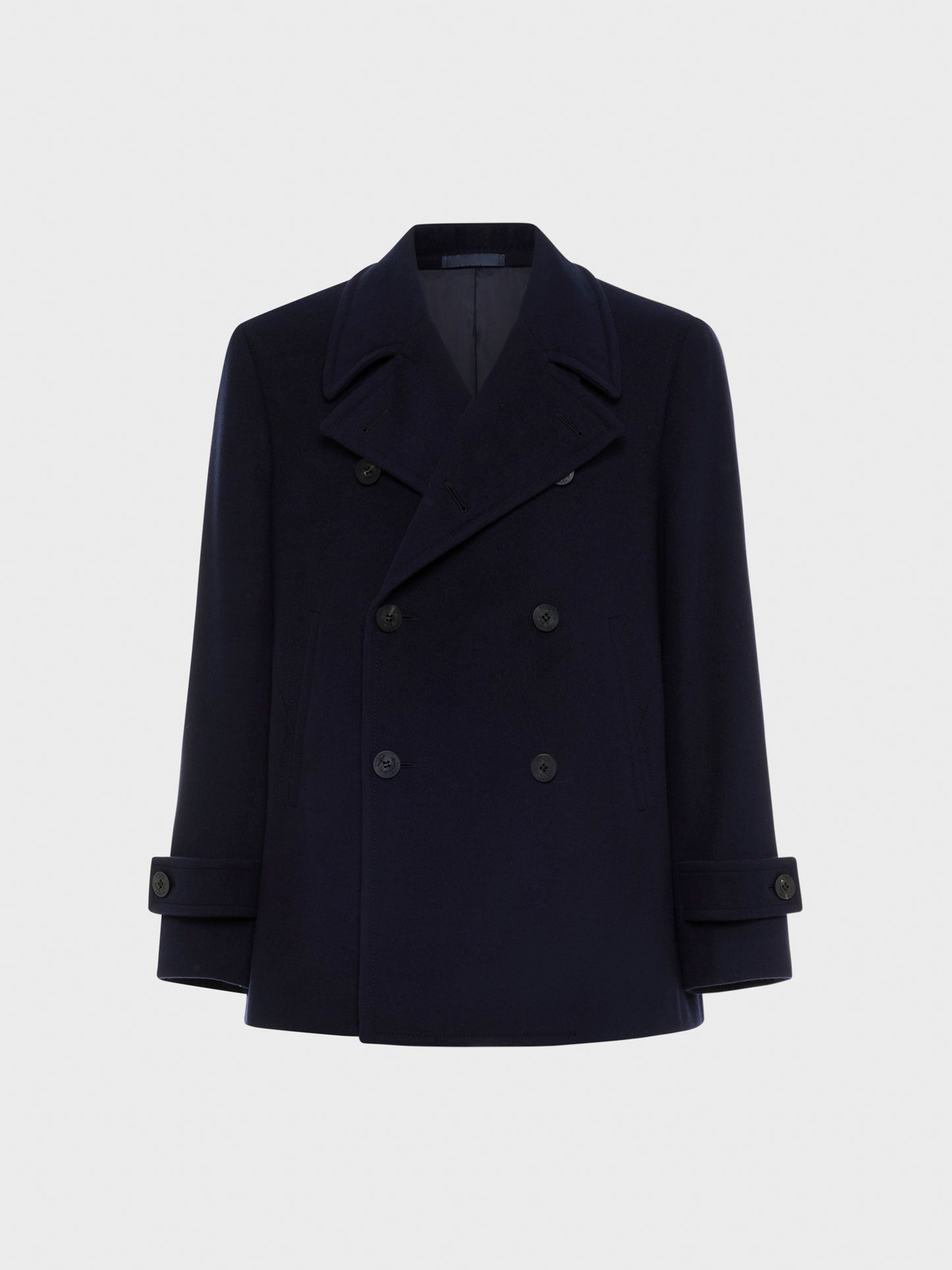 Caruso Menswear Abbigliamento Uomo Peacot in lana "Nuage" 180's blu still