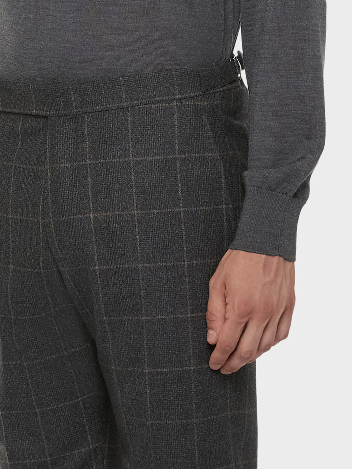 Caruso Menswear Abbigliamento Uomo Pantaloni Pantalone da giacca in lana 180s' principe di galles grigio look 5