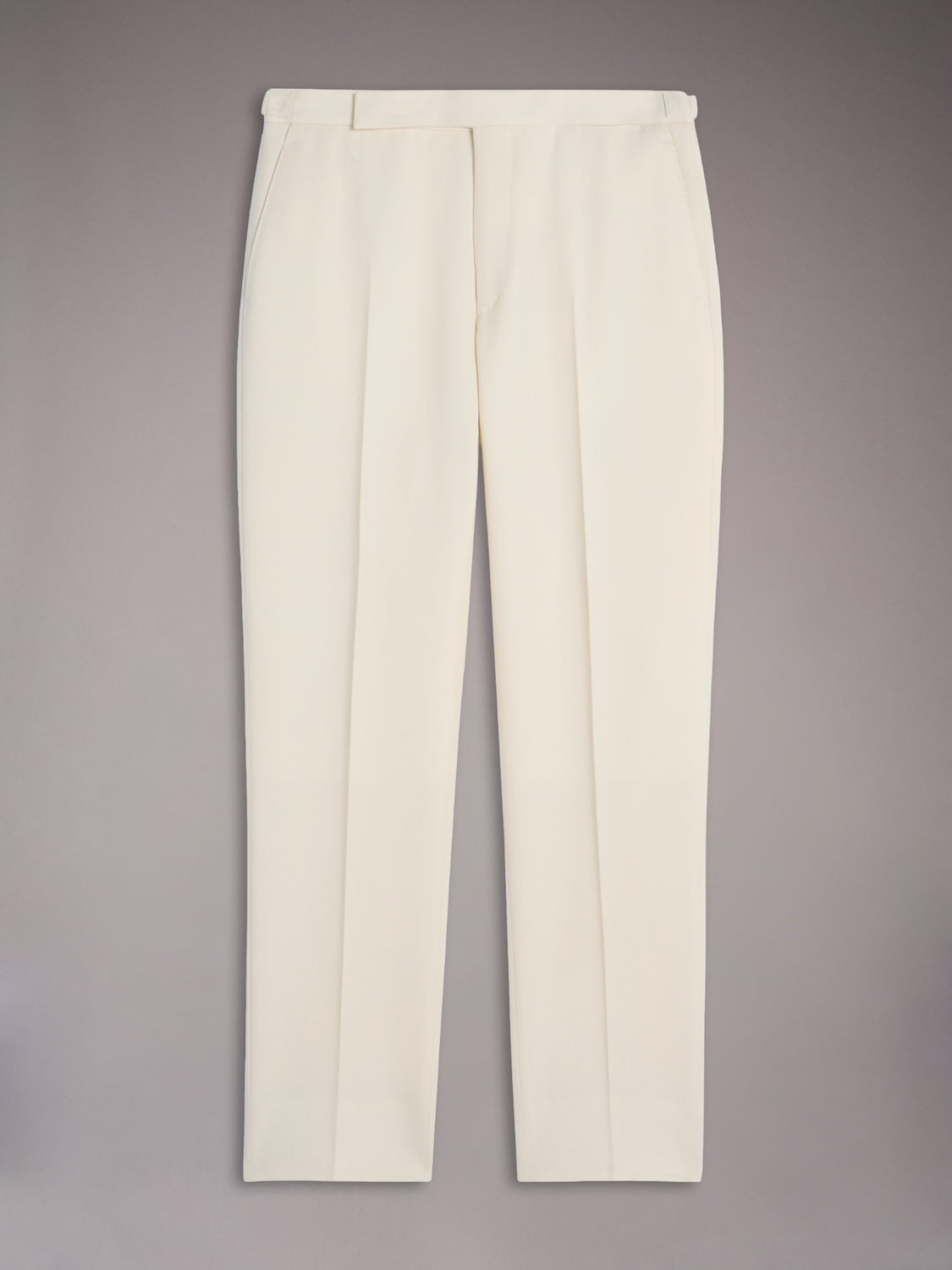 Regular-fit trousers in white Barathea wool