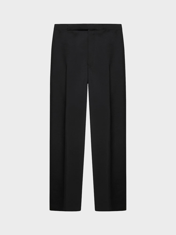 Caruso Menswear Abbigliamento Uomo Pantaloni Pantalone in lana e mohair nero look 2