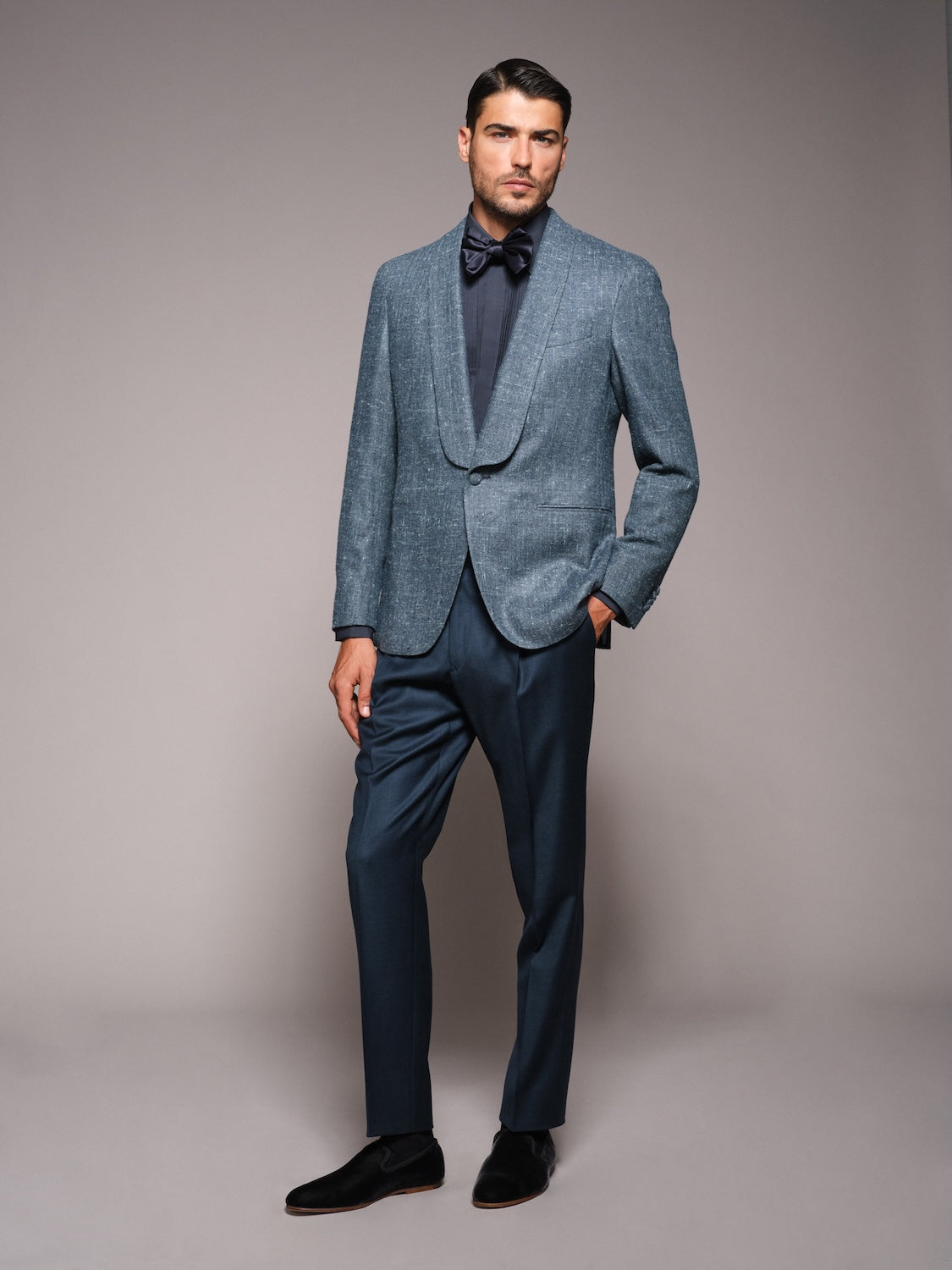 Regular-fit trousers in blue wool
