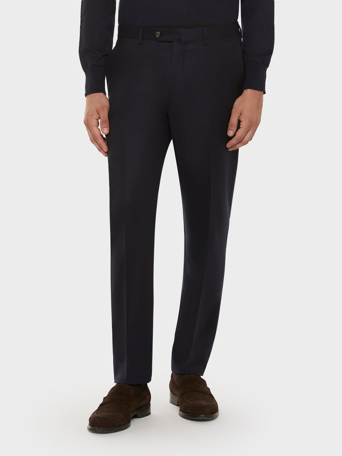 Caruso Menswear Abbigliamento Uomo Pantaloni Pantalone da giacca in flanella di lana blu look 1