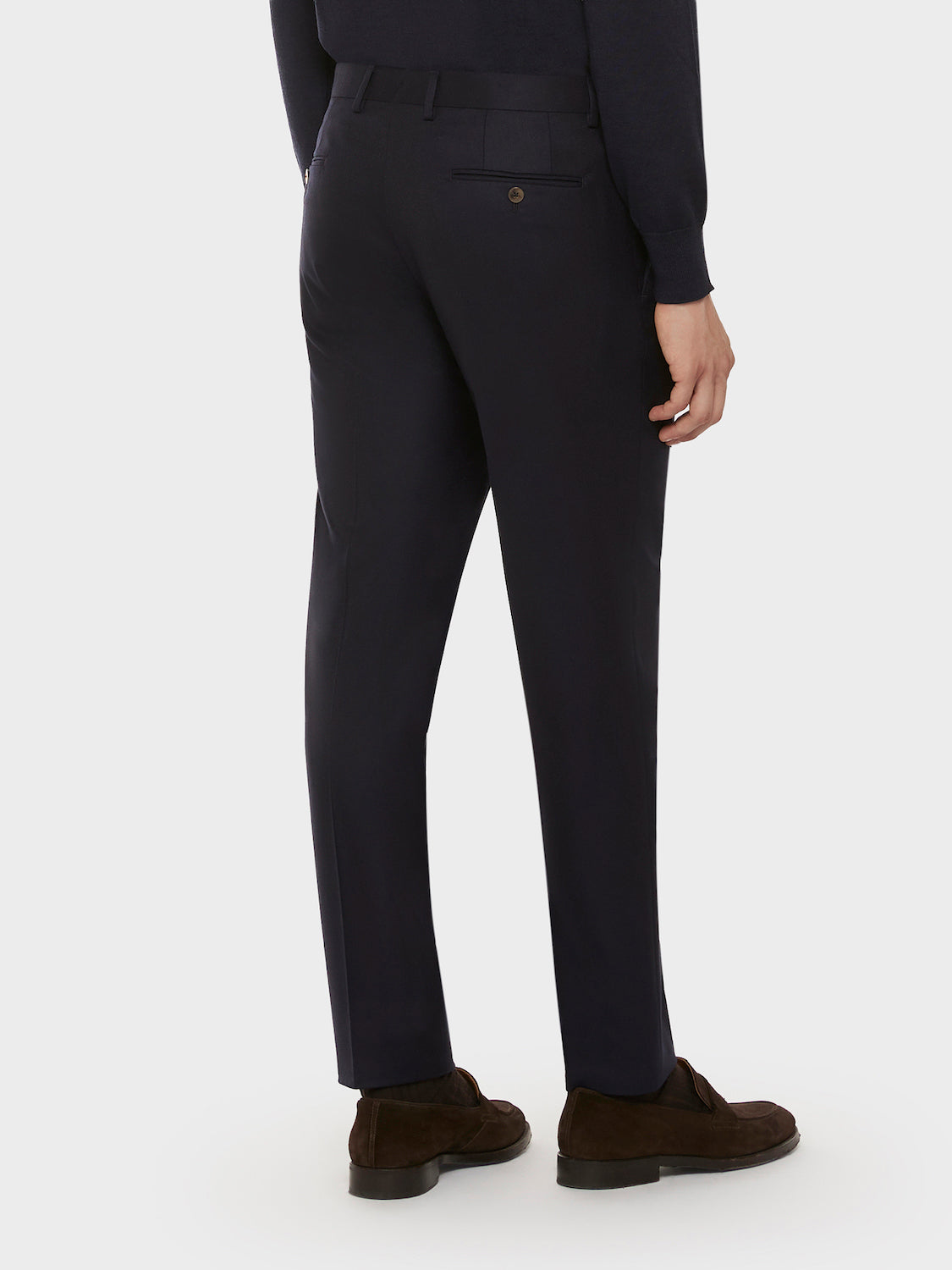 Caruso Menswear Abbigliamento Uomo Pantaloni Pantalone da giacca in flanella di lana blu look 4