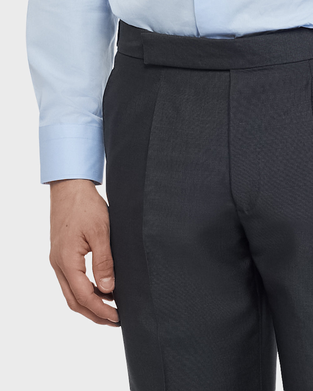 Caruso Menswear Abbigliamento Uomo Pantaloni Pantalone in lana mohair grigio look 5