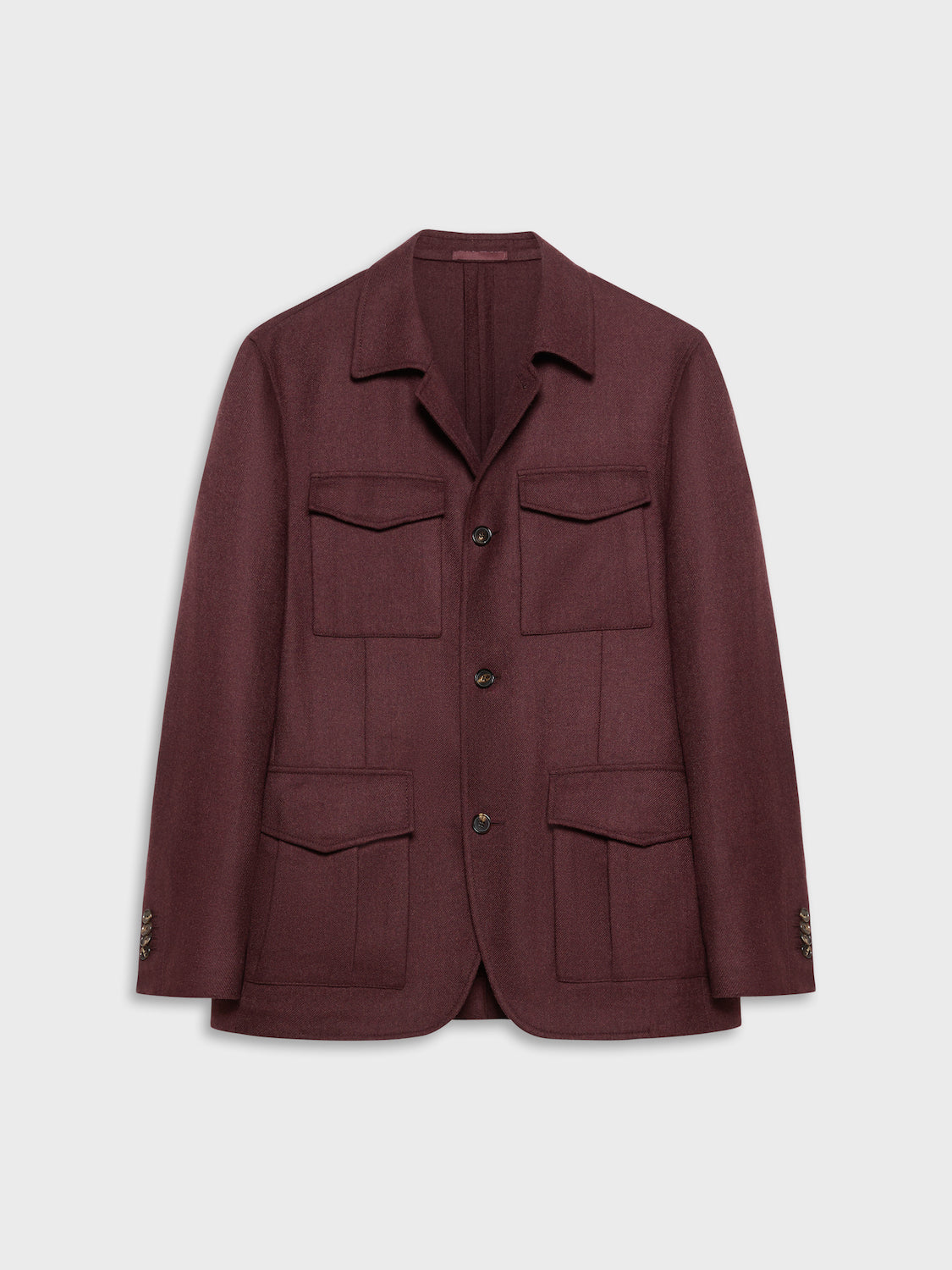 Caruso Menswear Abbigliamento Uomo Giacche Giacca sahariana in lana e cashmere bordeaux look 2