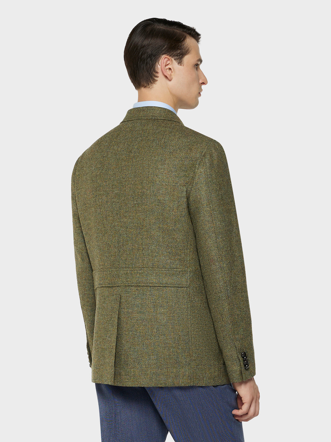 Caruso Menswear Abbigliamento Uomo Giacche Giacca sahariana in lana shetland verde look 4