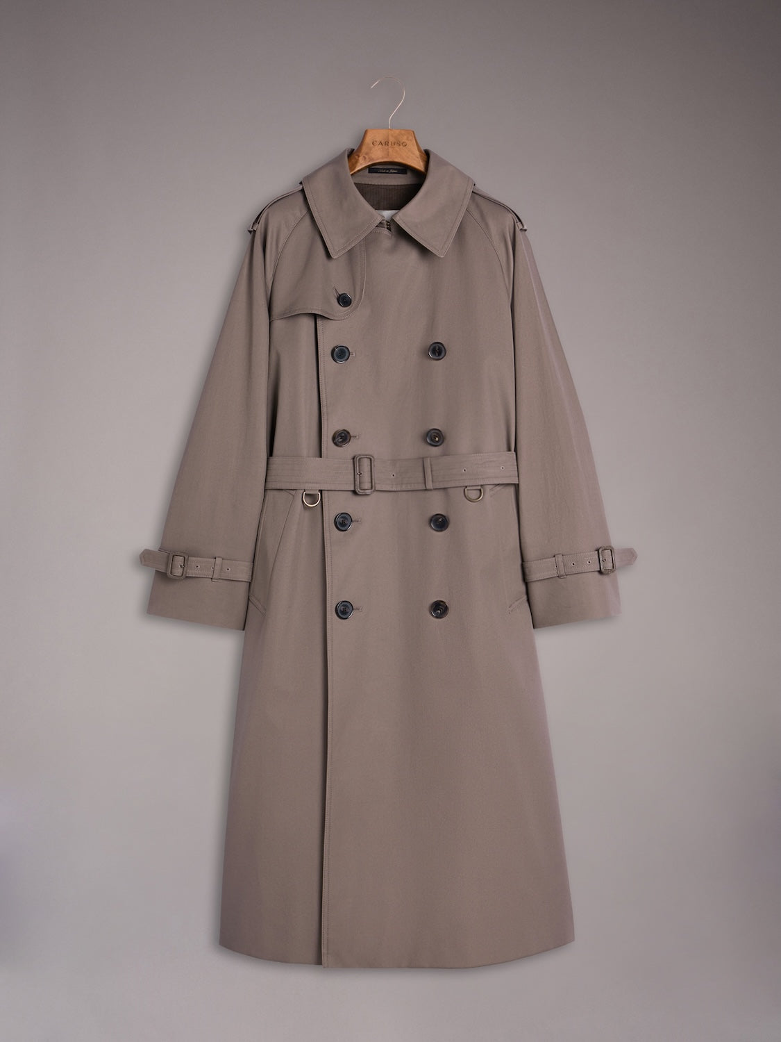 Sanyocoat x Caruso trench coat in grey cotton