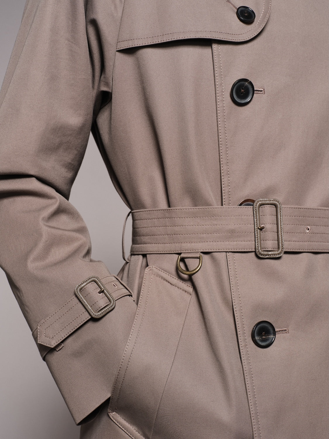 Sanyocoat x Caruso double-breasted trench coat in grey cotton 