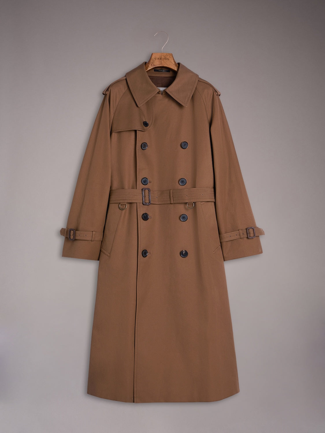 Sanyocoat x Caruso trench coat in brown cotton