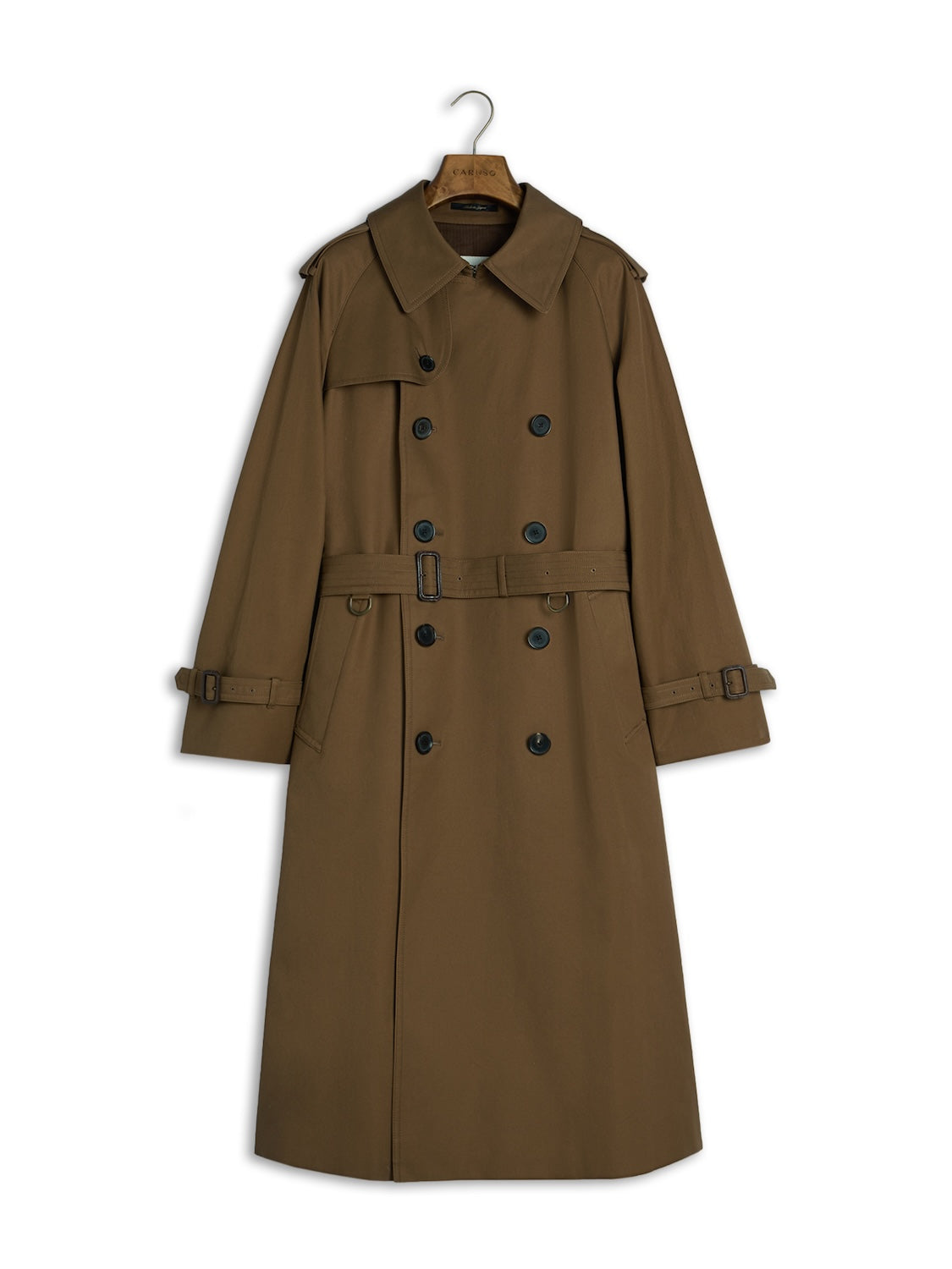 Sanyocoat x Caruso double-breasted trench coat in beige cotton 