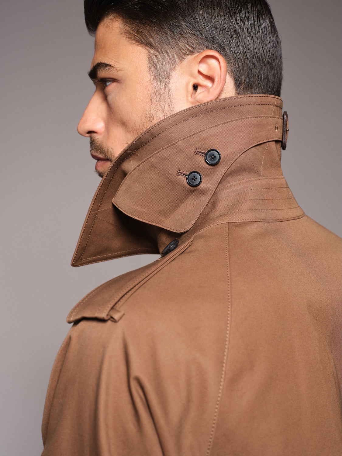 Sanyocoat x Caruso double-breasted trench coat in beige cotton 