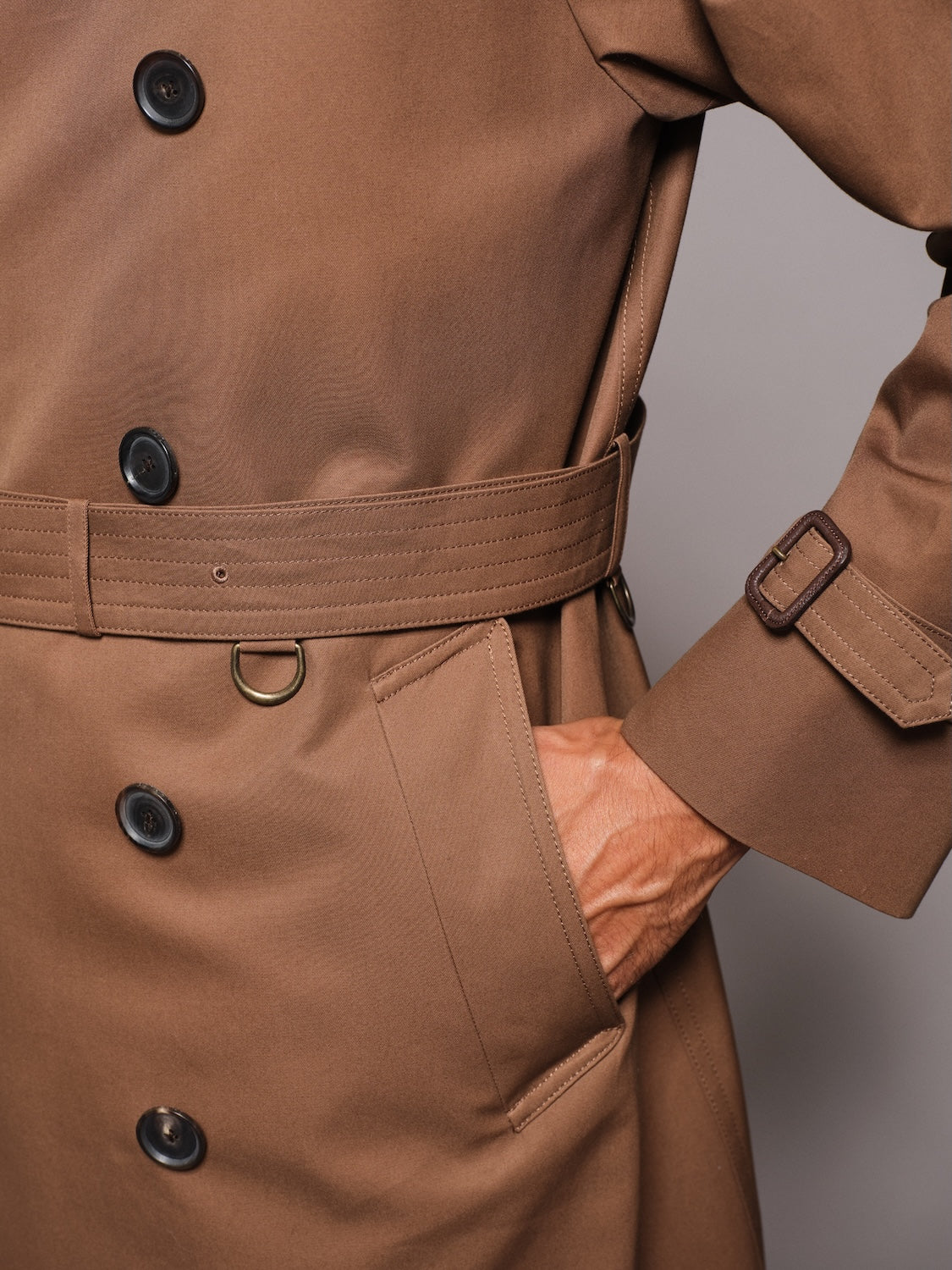 Sanyocoat x Caruso double-breasted trench coat in beige cotton 