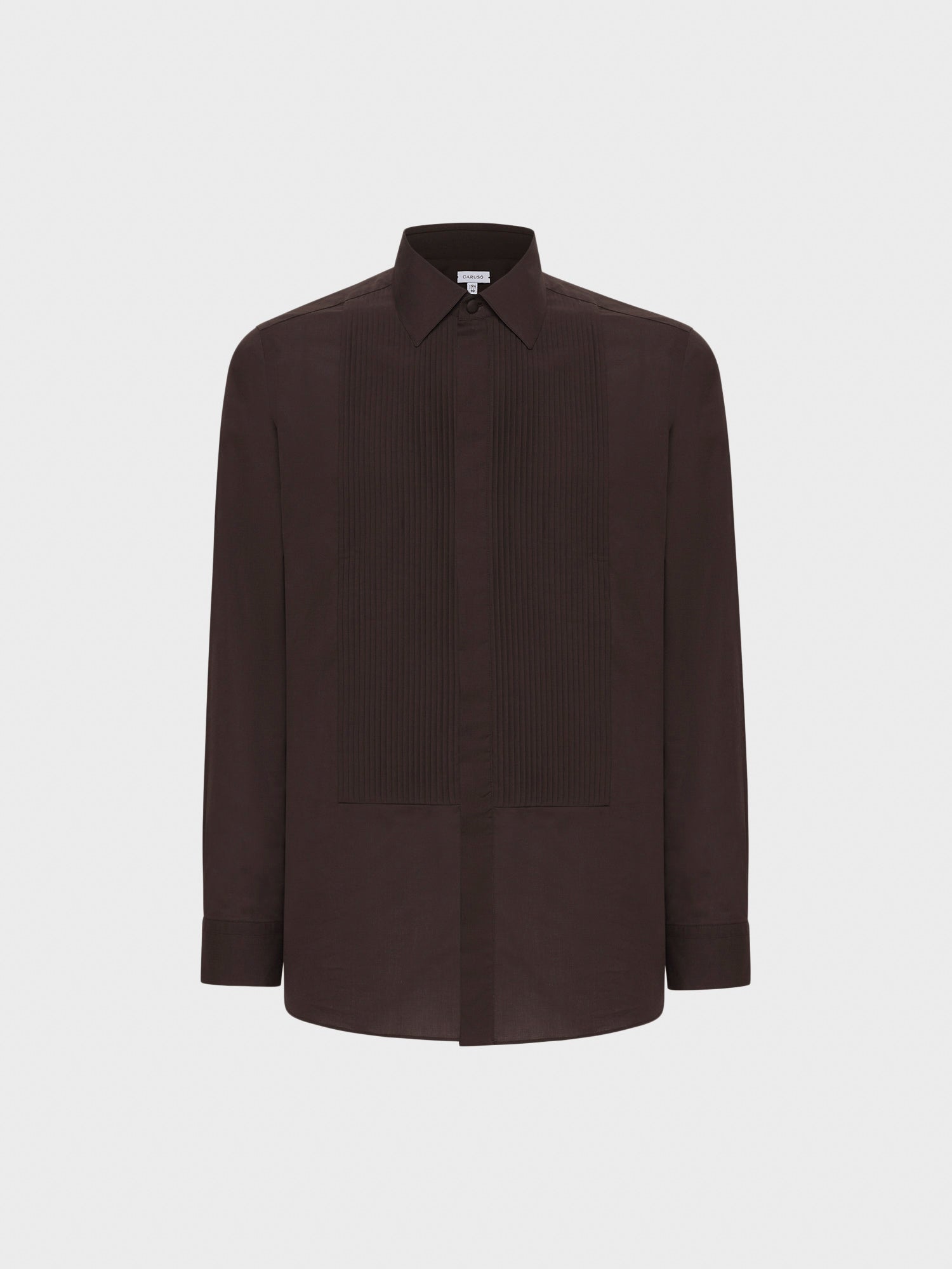 Caruso Menswear Abbigliamento Uomo Camicia da cerimonia in cotone marrone still