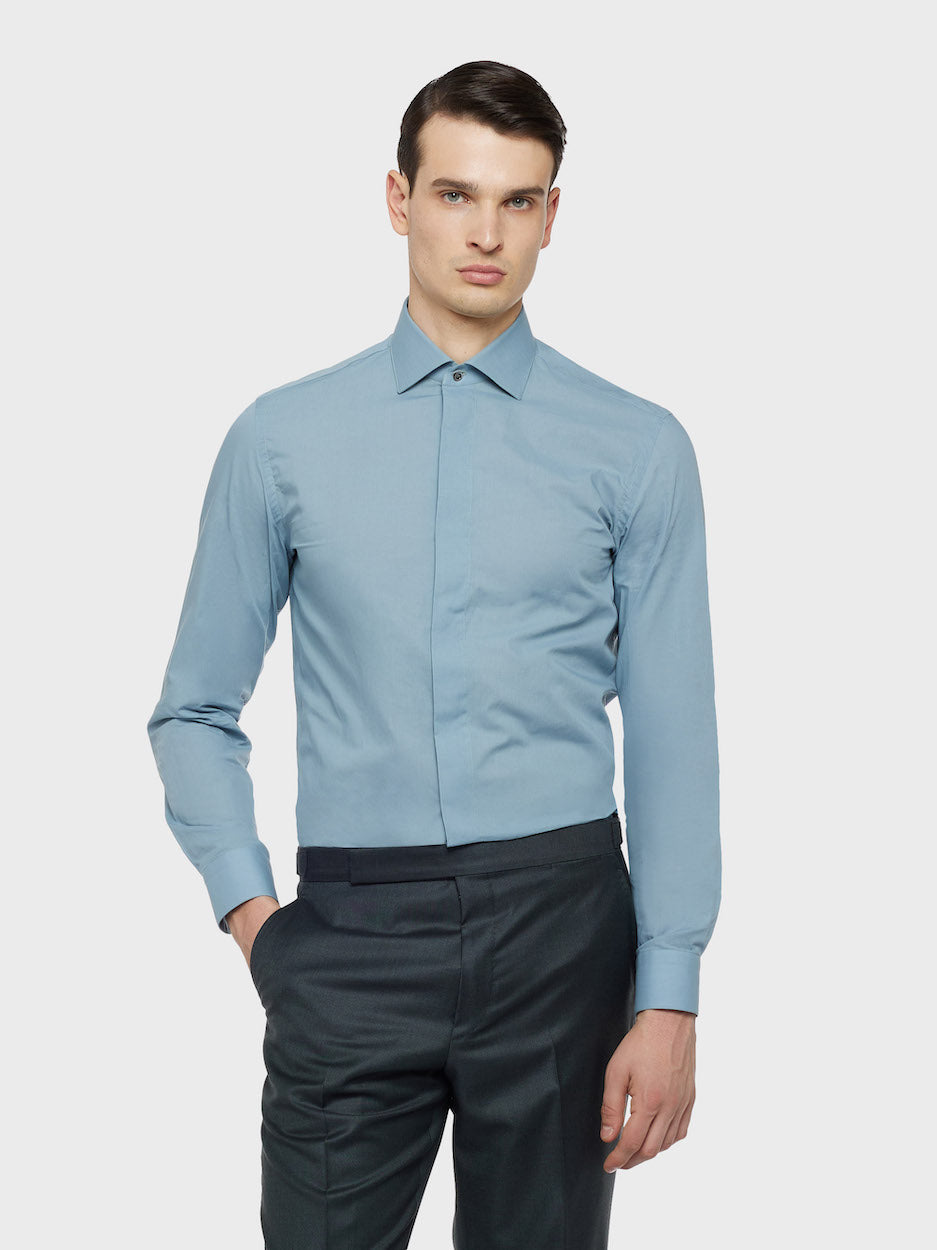 Caruso Menswear Abbigliamento Uomo Camicie Camicia slim in cotone verde look 3
