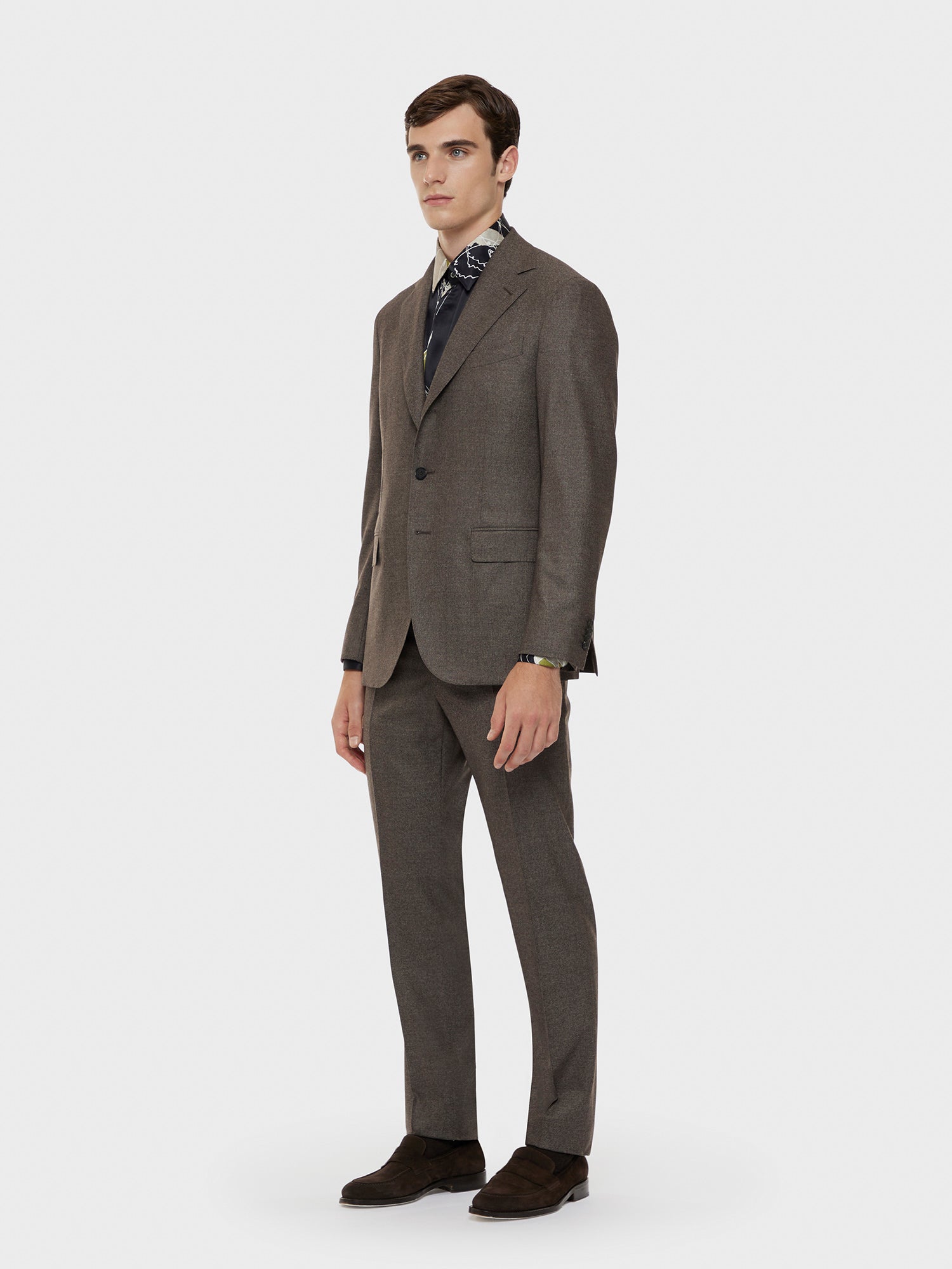 Caruso Menswear Abbigliamento Uomo Camicia in seta floreale nera total look