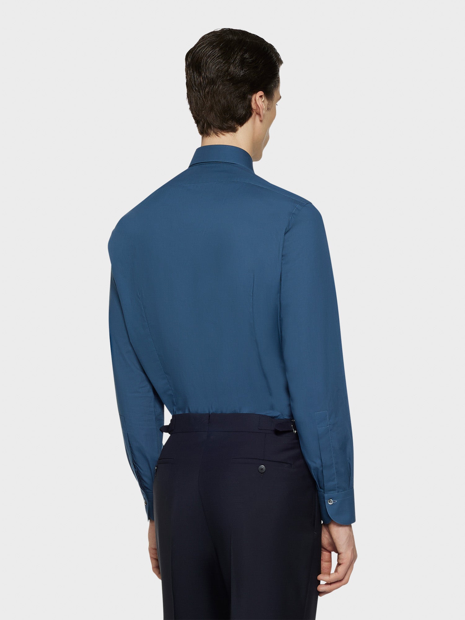 Caruso Menswear Abbigliamento Uomo Camicie Camicia slim in cotone blu notte look 4