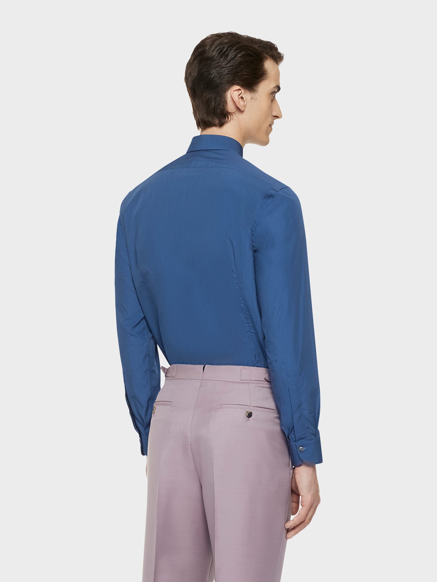 Caruso Menswear Abbigliamento Uomo Camicie Camicia slim in cotone blu look 4