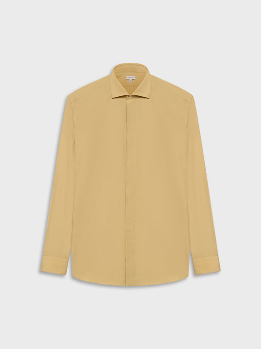 Caruso Menswear Abbigliamento Uomo Camicie Camicia slim in cotone giallo senape look 2