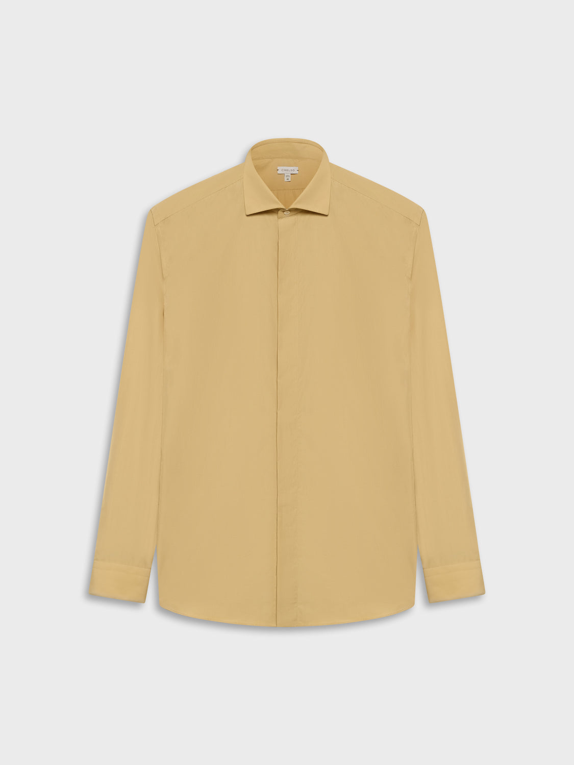 Caruso Menswear Abbigliamento Uomo Camicie Camicia slim in cotone giallo senape look 2
