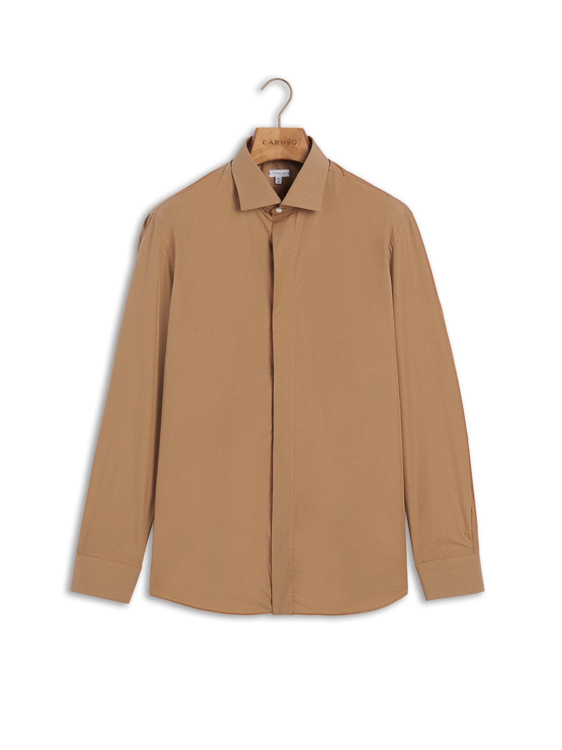 Camicia slim in cotone cannella