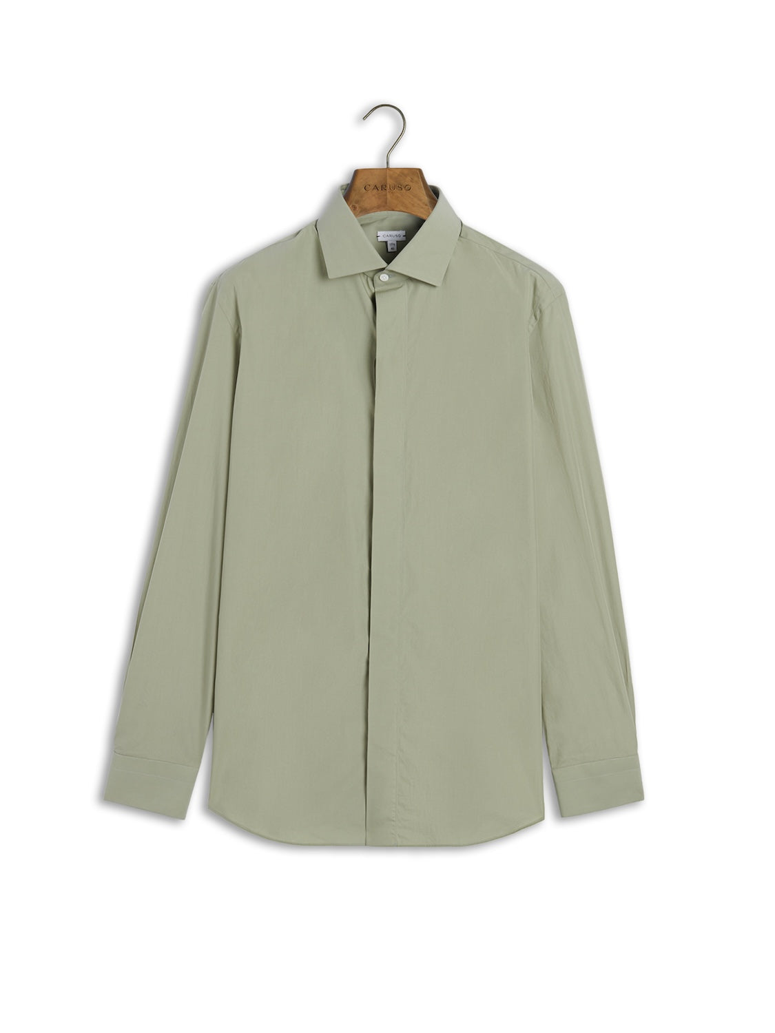 Camicia slim in cotone verde