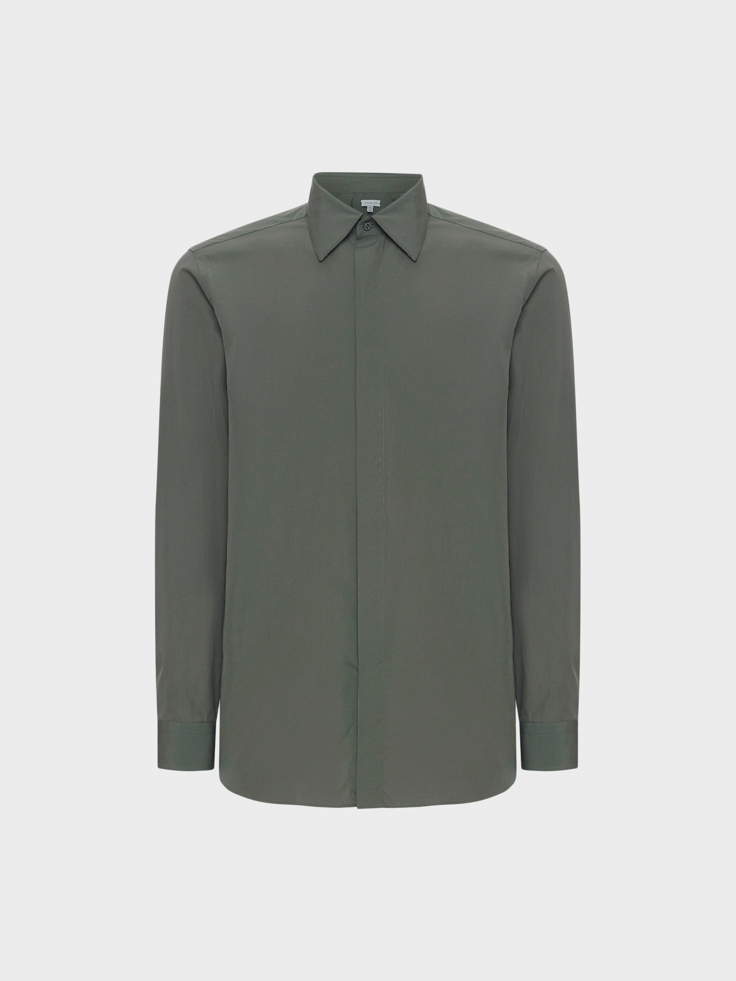 Caruso Menswear Abbigliamento Uomo Camicia slim in cotone verde salvia still