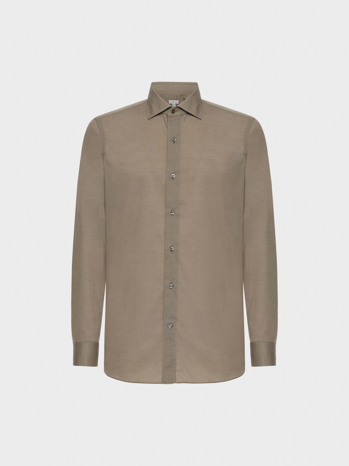 Caruso Menswear Abbigliamento Uomo Camicia coreana in cotone color sabbia still