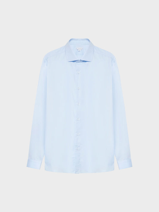 Caruso Menswear Abbigliamento Uomo Camicie Camicia slim in cotone azzurra timeless look 1