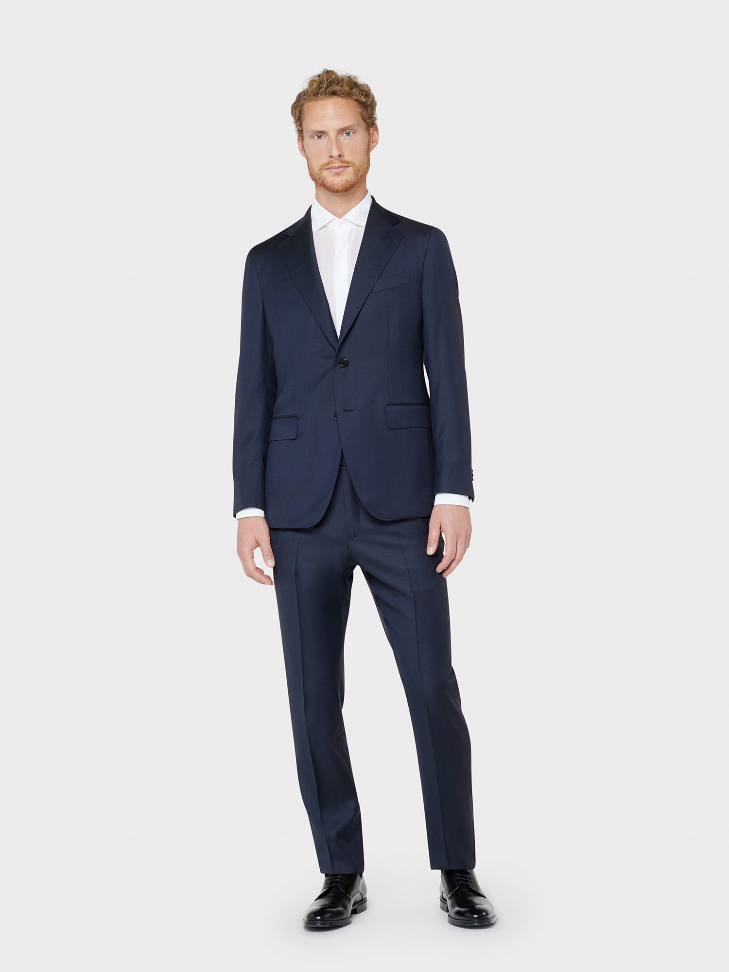 Caruso Menswear Abbigliamento Abito da Uomo Sartoriale  Abito Aida monopetto di lana 130's blu drop 7R total look