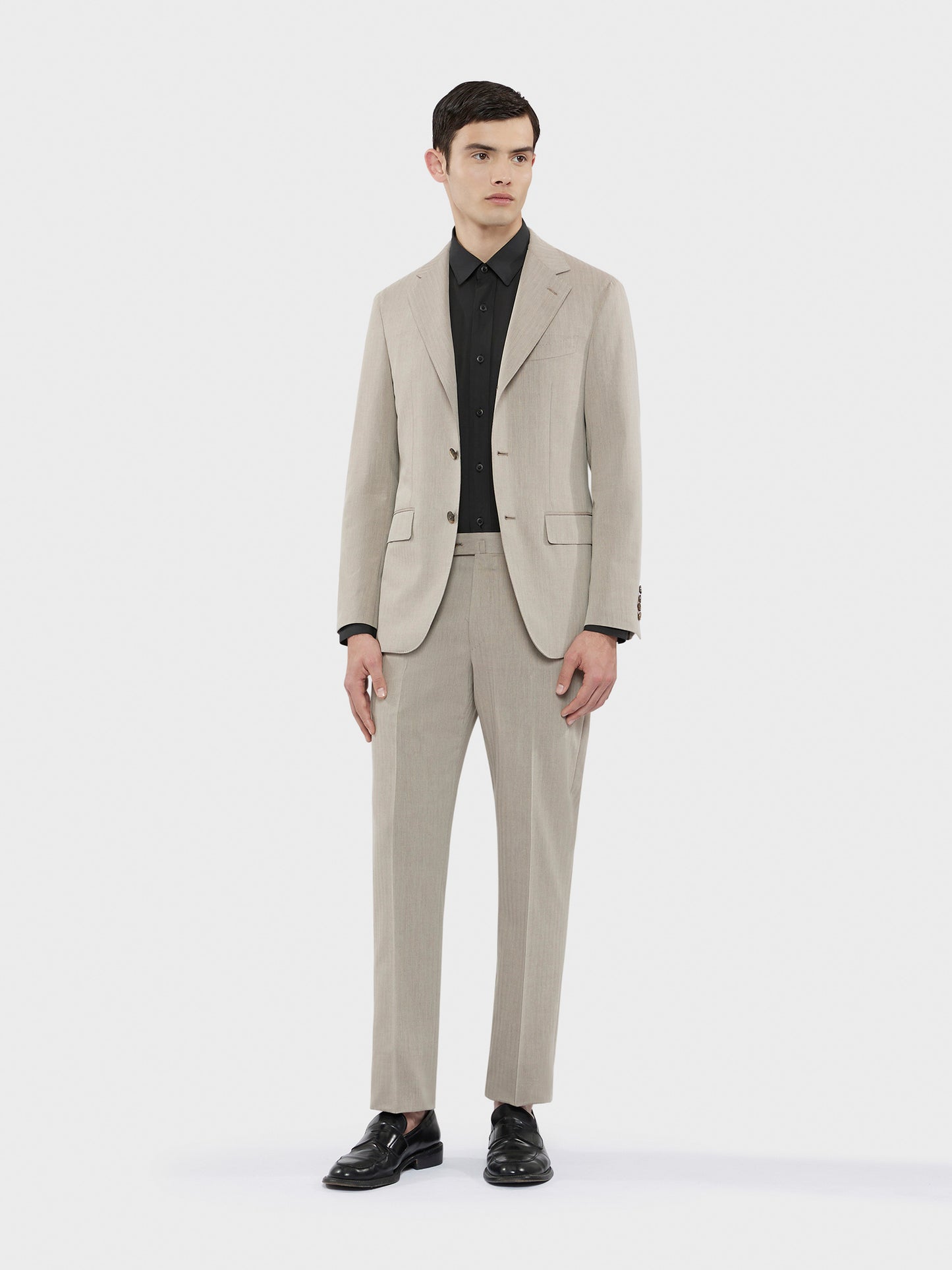 Caruso Menswear Abbigliamento Uomo Abito da uomo semifoderato in Solaro lana cotone "Nuage" drop 8R total look