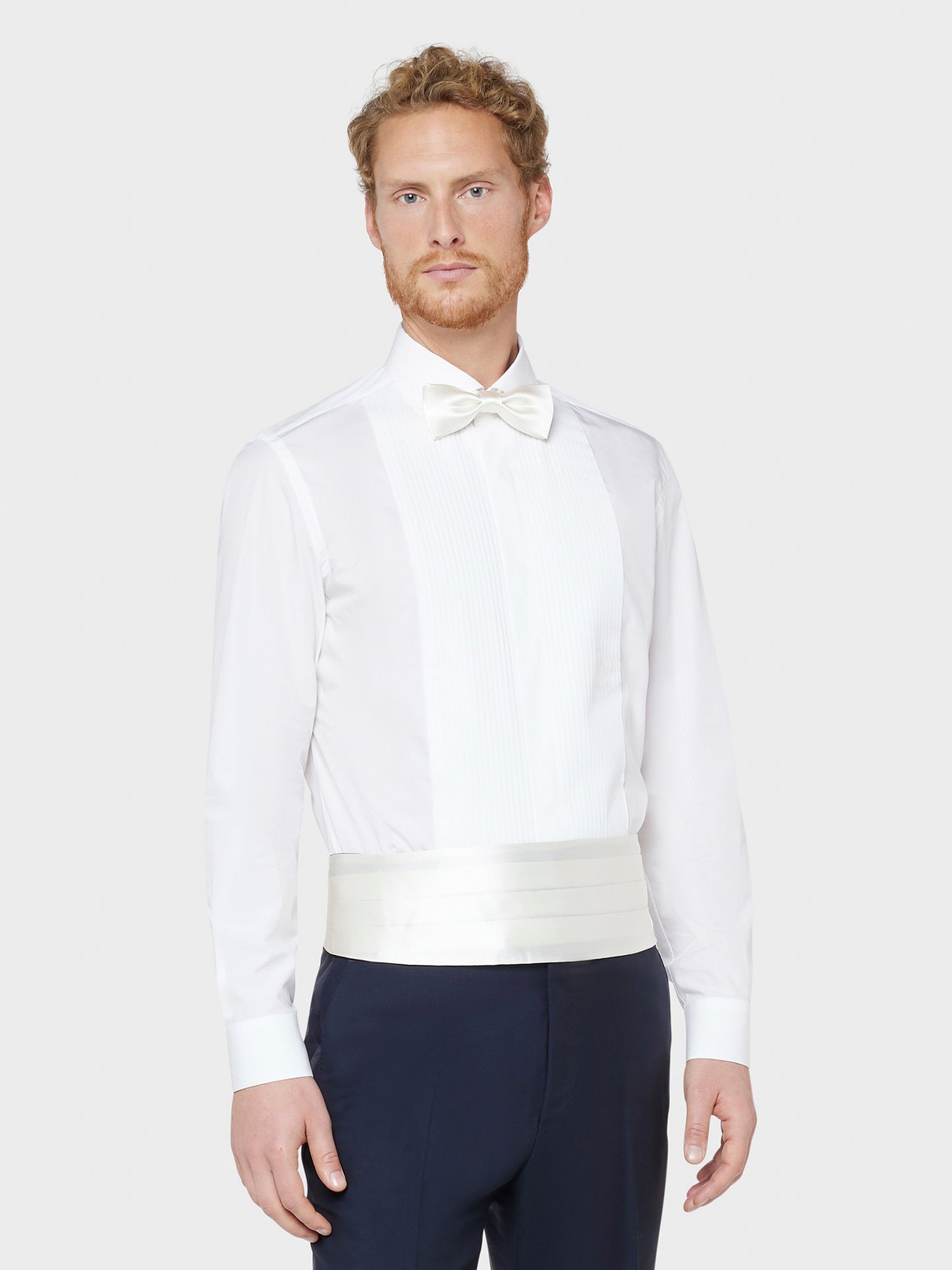 Caruso Menswear Abbigliamento Accessori Uomo Fascia smoking in seta bianco per cerimonie indossato