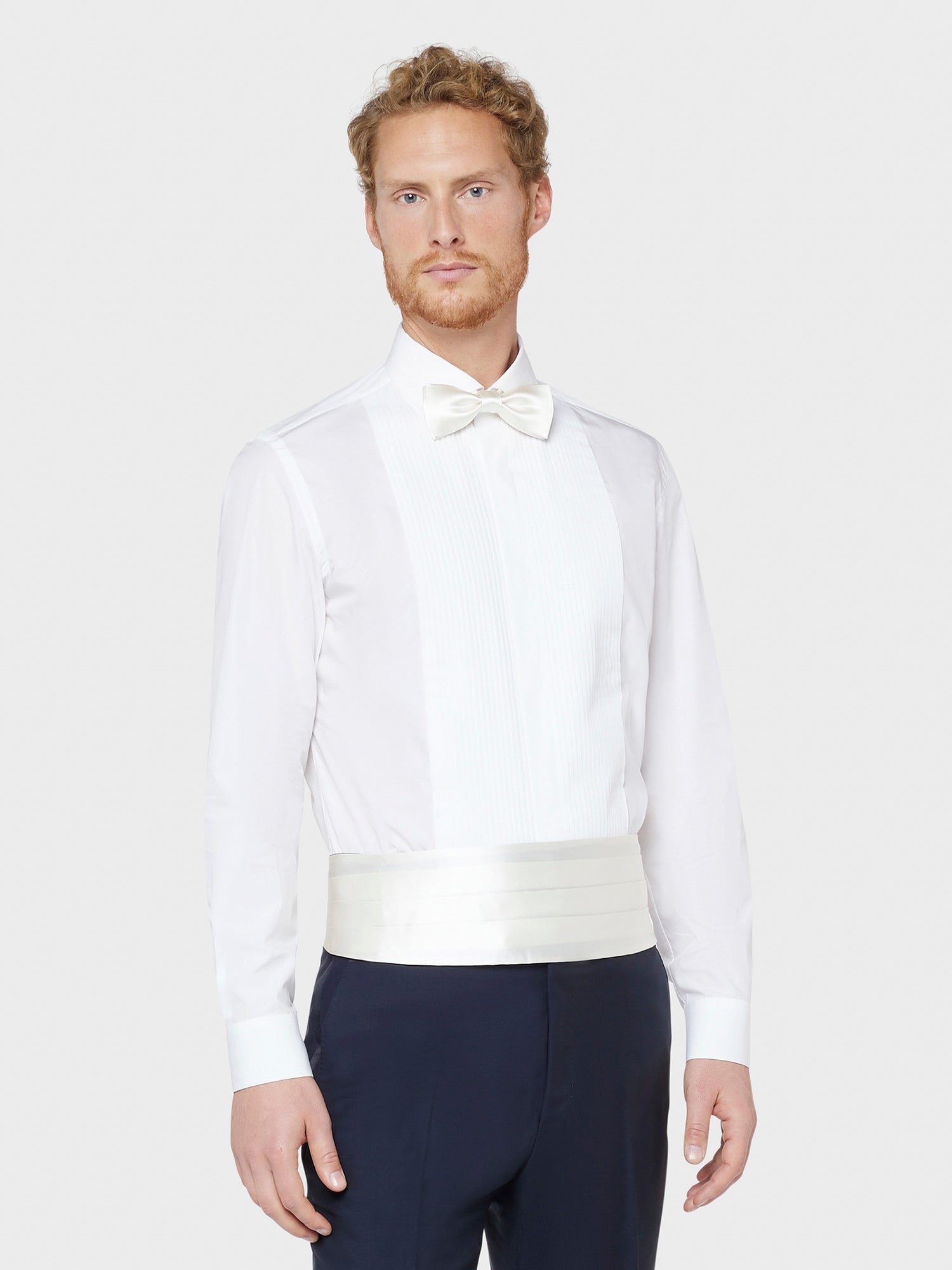 Caruso Menswear Abbigliamento Accessori Uomo Fascia smoking in seta bianco per cerimonie indossato