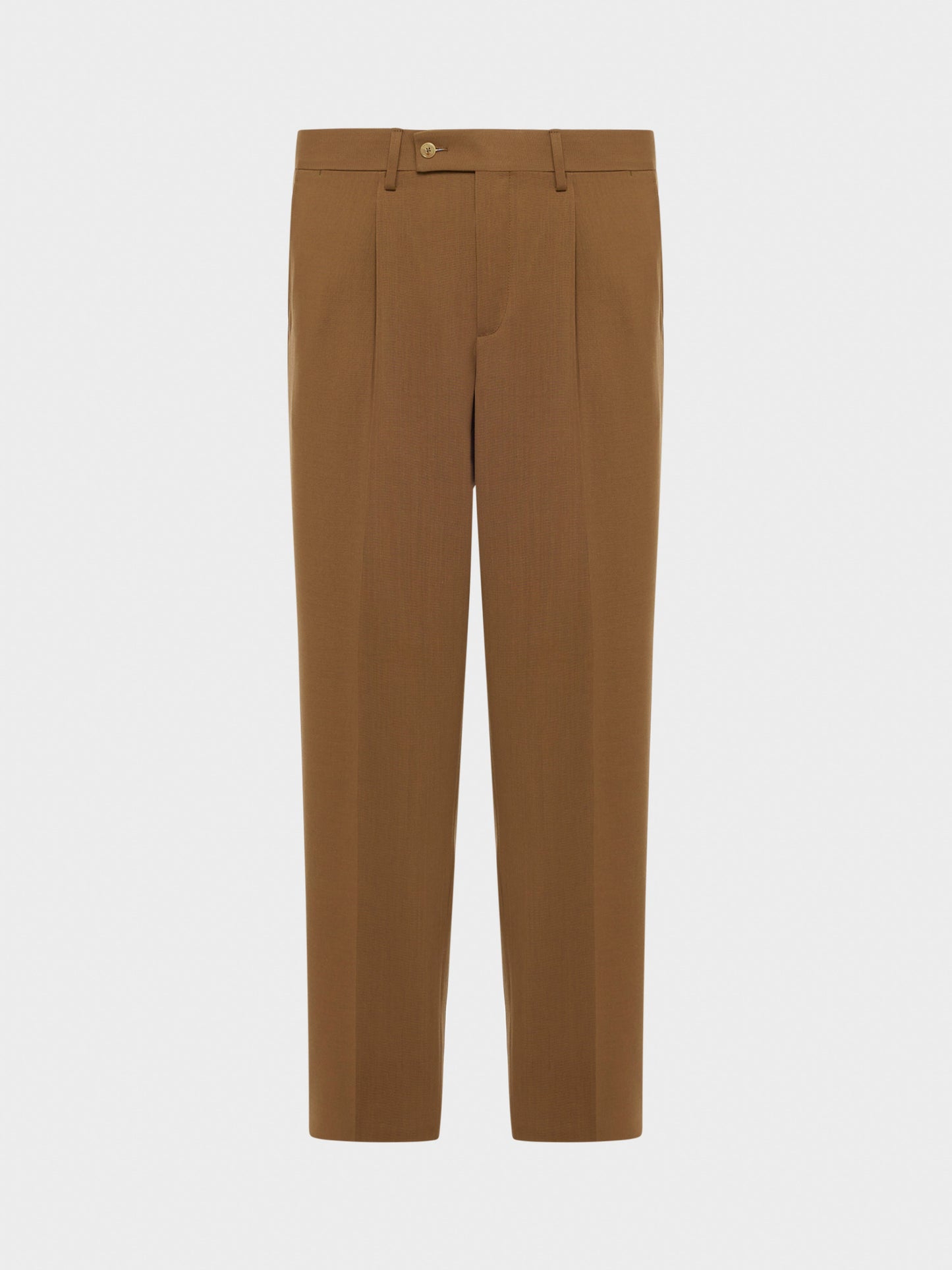 Caruso Menswear Abbigliamento Uomo Pantaloni Pantalone in tropical di lana marrone houdini look 1