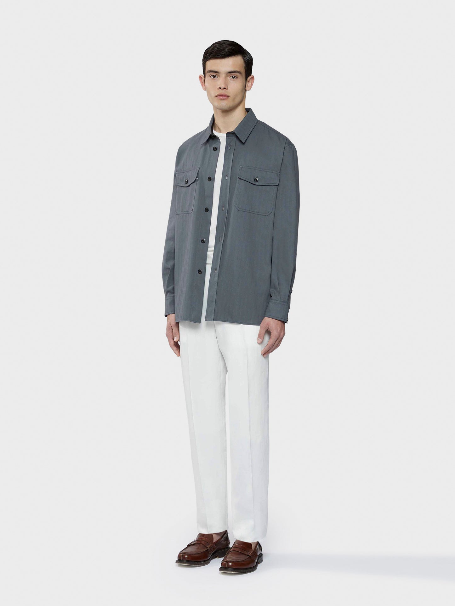 Caruso Menswear Abbigliamento Uomo Pantaloni eleganti in cotone lino seta bianco total look