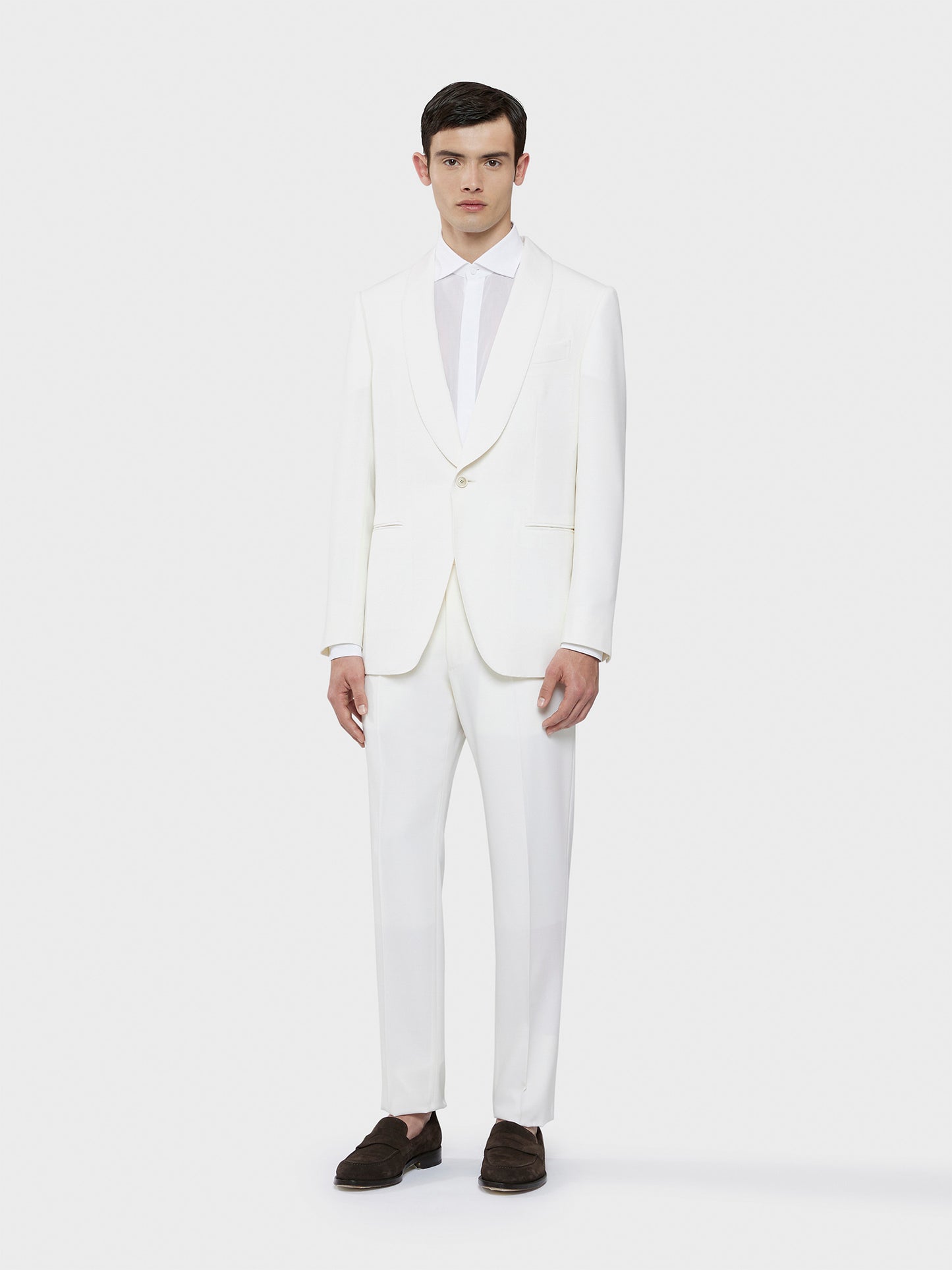 Caruso Menswear Abbigliamento Uomo Giacca Norma foderata in lana bianco drop 7R total look